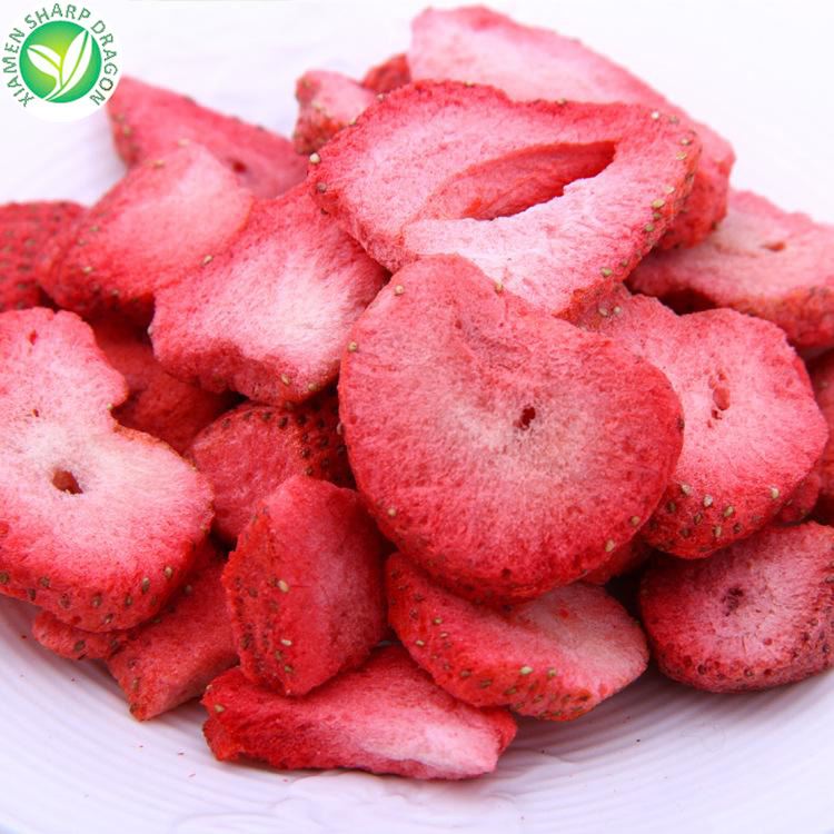 freeze dried strawberry cut from